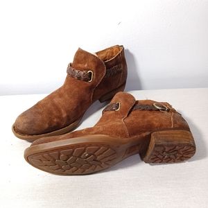 Born  Sylvia Leather Ankle Boot in Tobacco Combo Size 8.5